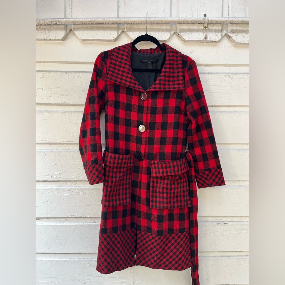 Marc by Marc Jacobs Buffalo Plaid Light Wool Coat